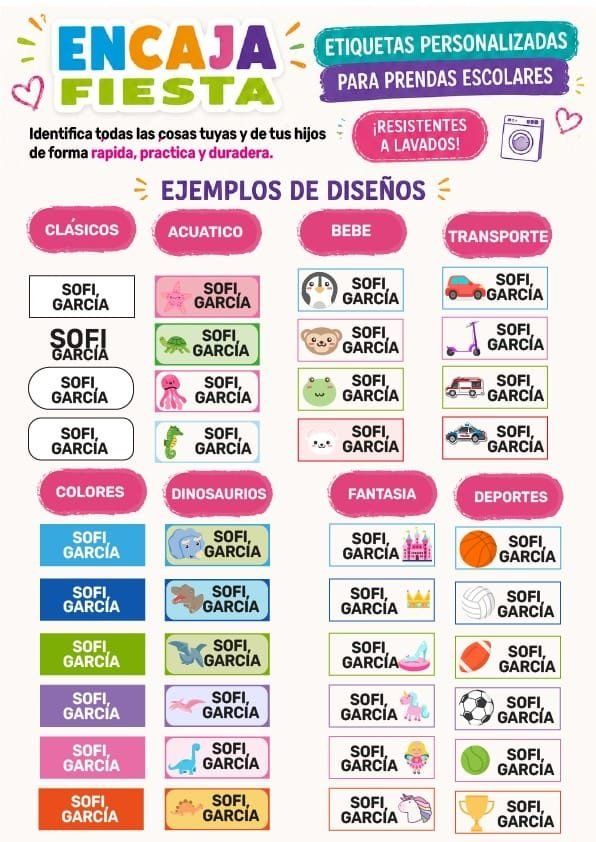 Diseños clásicos, acuático, bebé, transporte, colores, dinosaurios, fantasía y deportes